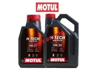 nhớt motul ô tô HTECH 100 PLUS 5W30,  API SQ, ILSAC GF-7A, 100% tổng hợp, chính hãng