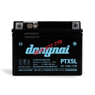Ắc quy khô miễn bảo dưỡng Đồng Nai PTX5L - 12V - 3,5Ah