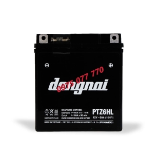 Ắc quy khô miễn bảo dưỡng Đồng Nai PTZ6HL - 12V - 6Ah