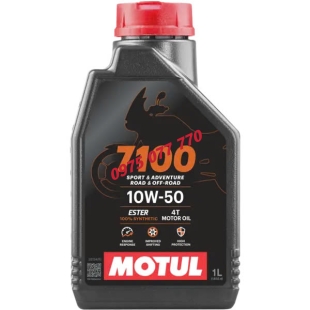 nhớt xe máy số MOTUL 7100 10W50 1L, API SP; JASO MA2, 100% tổng hợp, chính hãng