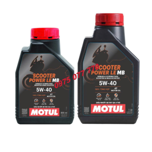 nhớt xe tay ga MOTUL SCOOTER POWER LE 4T 5W40, API SP, JASO MB, 100% tổng hợp, chính hãng
