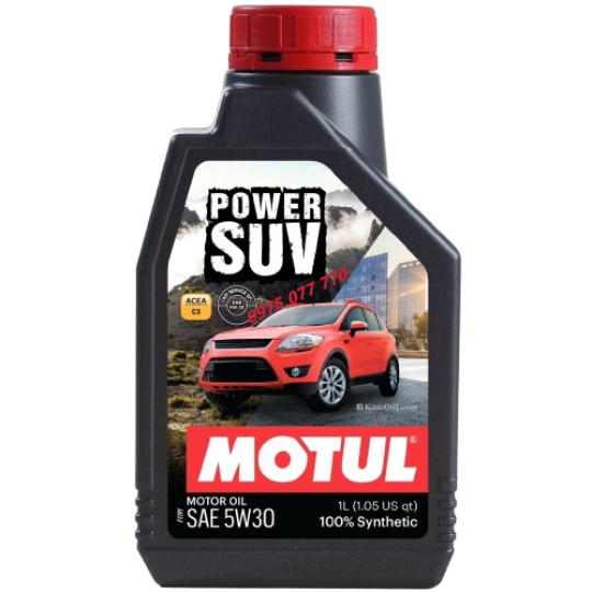  nhớt motul ô tô POWER SUV 5W30 1L, 5L , API SP, ACEA C3, 100% tổng hợp,chính hãng