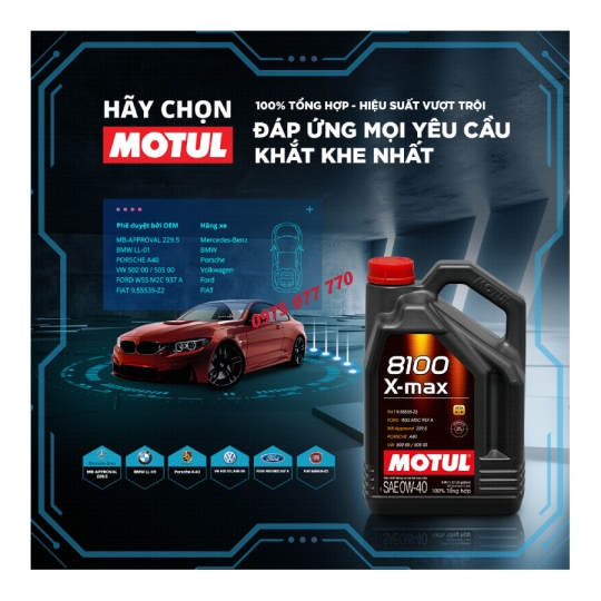 Motul nhớt ô tô cao cấp - 8100 X-MAX 0W40 4X5L