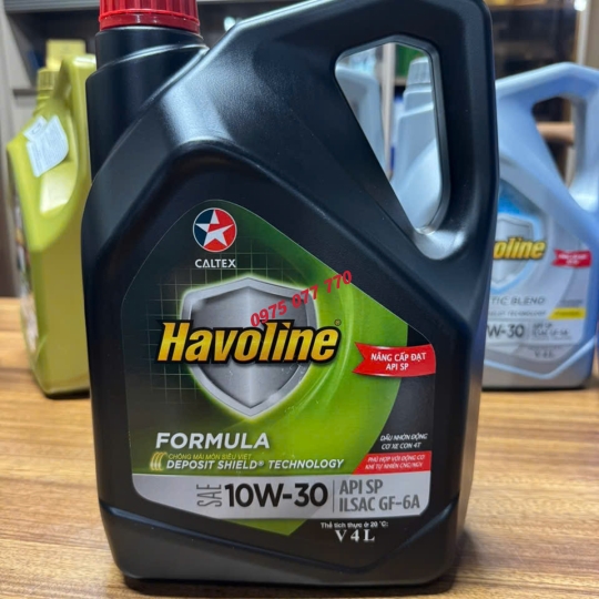 nhớt Havoline Caltex  ô tô Formula 10W30 4L,  chuyên động cơ xăng ,dầu khoáng, API SP