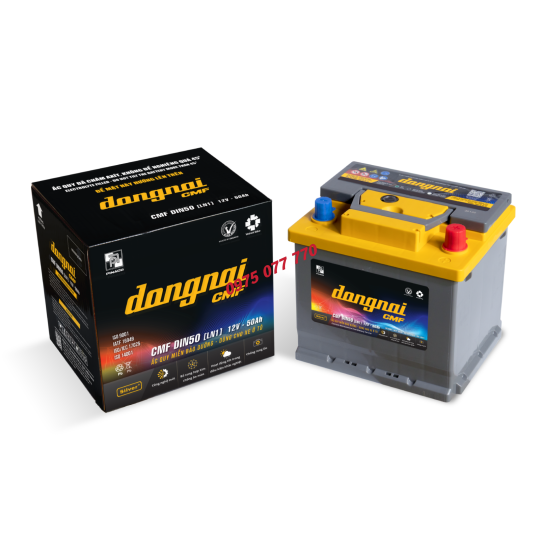 Ắc quy khô miễn bảo dưỡng Đồng Nai CMF DIN50 [LN1] - 12V - 50Ah