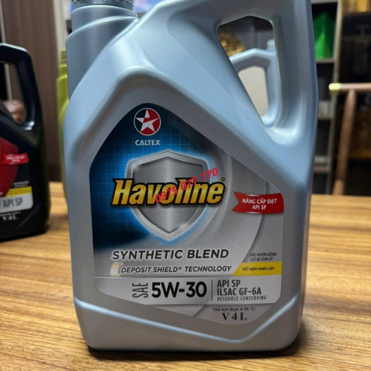 nhớt Havoline Caltex ô tô Synthetic Blend 5W30 4L , chuyên động cơ xăng ,công nghệ tổng hợp, API SP