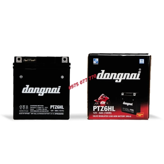 Ắc quy khô miễn bảo dưỡng Đồng Nai PTZ6HL - 12V - 6Ah
