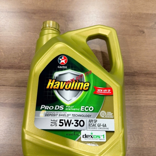 nhớt Havoline caltex ô tô  ProDS FullSyn Eco 5W30 4L,  chính hãng chuyên động cơ xăng, API SP ILSAC