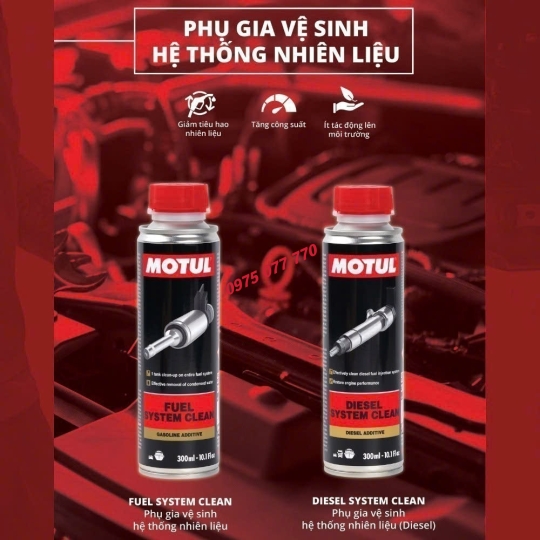 Motul phụ gia vệ sinh hệ thống nhiên liệu ô tô (máy xăng)- FUEL SYSTEM CLEAN AUTO 12X0.300L