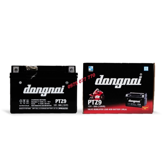 Ắc quy khô miễn bảo dưỡng Đồng Nai PTZ9 - 12V - 9Ah