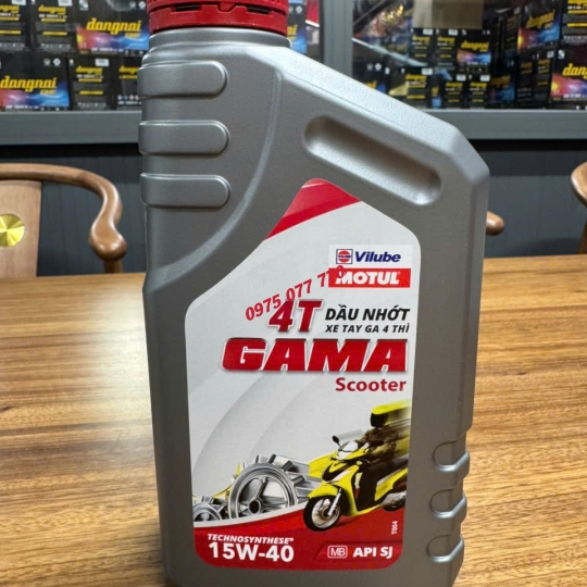 nhớt xe tay ga MOTUL GAMA SCOOTER 15W40 , 0.8L ,API SJ, JASO MB, bán tổng hợp, chính hãng