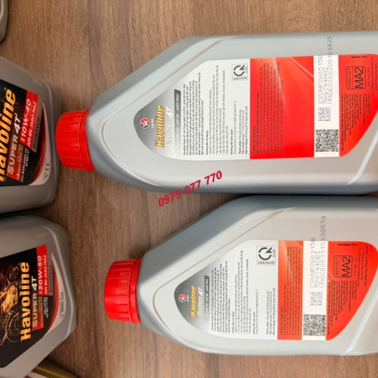 nhớt xe máy số HAVOLINE Super 4T 10W40, API SN, JASO MA2, dòng khoáng, chính hãng