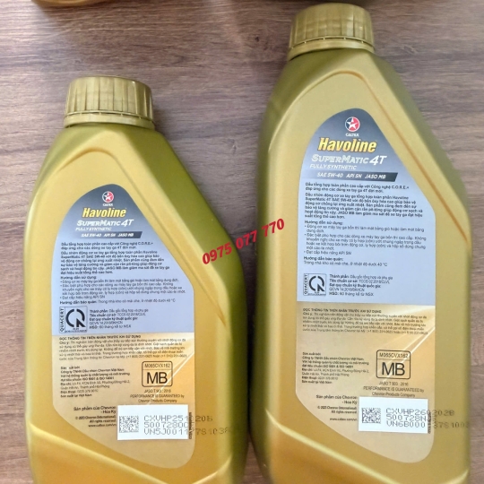nhớt xe tay ga CALTEX HAVOLINE Supermatic 4T Fully Synthetic 5W40, 100% tổng hợp, chính hãng