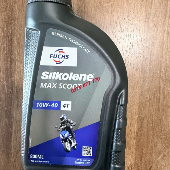nhớt xe tay ga FUCHS SILKOLENE MAX SCOOT 10W40 0.8L, chính hãng