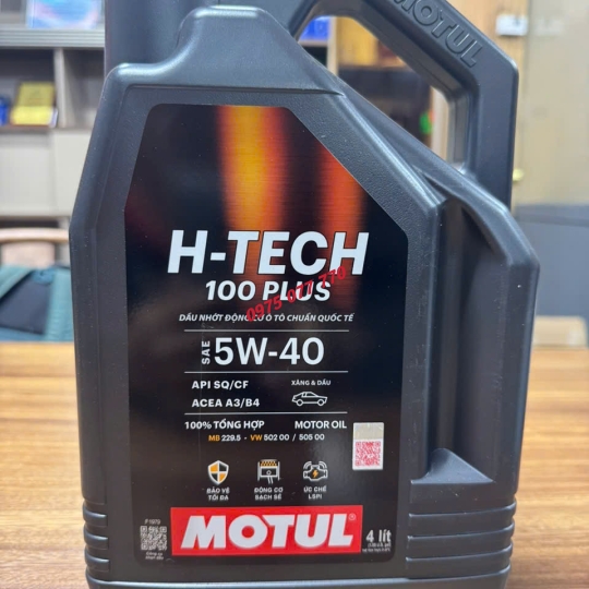 nhớt motul ô tô HTECH 100 PLUS 5W40 4L, API SQ/CF,  OEMs, 100% tổng hợp, chính hãng