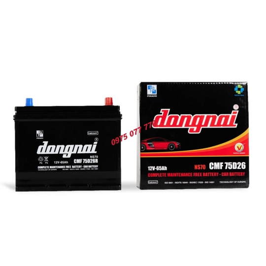 Ắc quy khô miễn bảo dưỡng  Đồng Nai CMF 75D26R  12V-65Ah