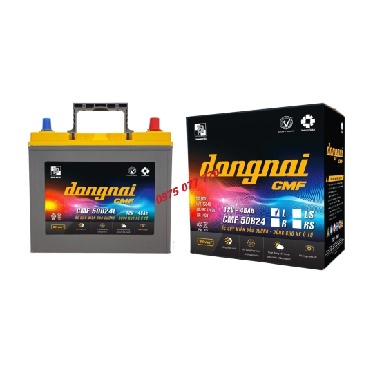 Ắc quy khô miễn bảo dưỡng Đồng Nai CMF 50B24L - 12V - 45Ah 