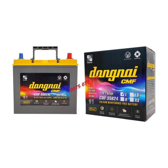 Ắc quy khô miễn bảo dưỡng Đồng Nai CMF 55B24L - 12V - 52Ah