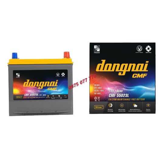 Ắc quy khô miễn bảo dưỡng Đồng Nai CMF 55D23L - 12V - 60Ah
