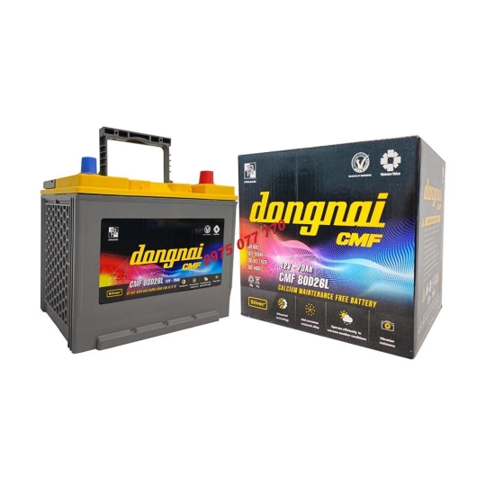 Ắc quy khô miễn bảo dưỡng Đồng Nai CMF 80D26L - 12V - 70Ah 
