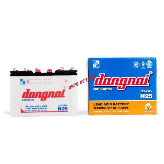 Ắc quy dân dụng Đồng Nai N25 -12V-25Ah