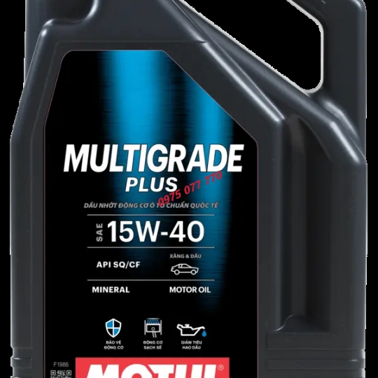 nhớt motul ô tô MULTIGRADE PLUS 15W40 4L, chuyên động cơ xăng API SQ/CF, dòng khoáng, chính hãng