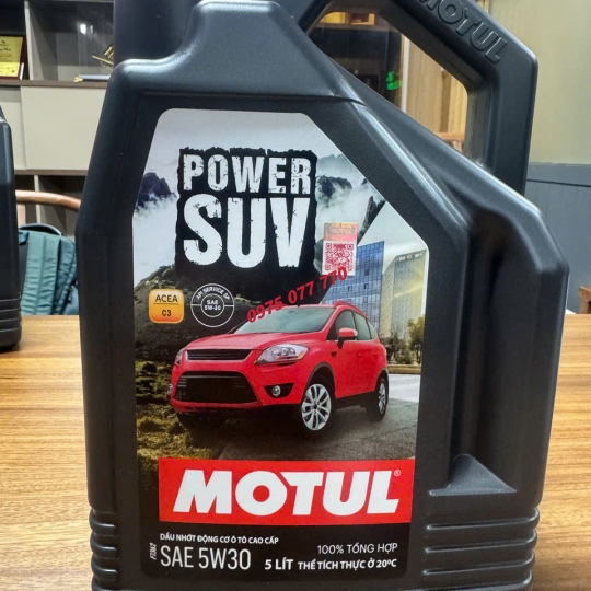  nhớt motul ô tô POWER SUV 5W30 1L, 5L , API SP, ACEA C3, 100% tổng hợp,chính hãng