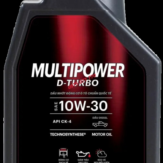 nhớt motul ô tô MULTIPOWER D-TURBO 10W30,  động cơ dầu(Diesel), API CK-4, bán tổng hợp, chính hãng