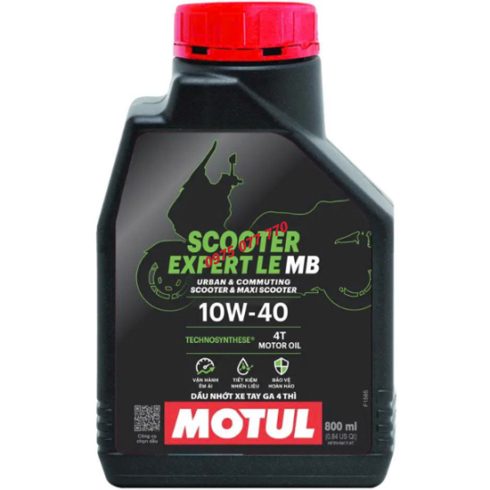nhớt xe tay ga MOTUL SCOOTER EXPERT LE 10W40, API SP, JASO MB, bán tổng hợp, chính hãng
