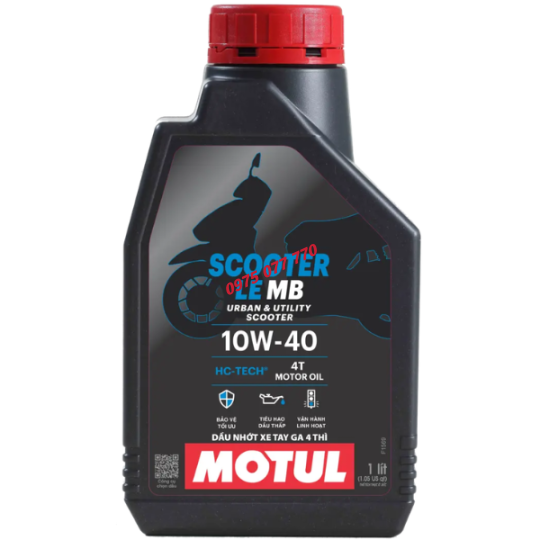 nhớt xe tay ga MOTUL SCOOTER LE 10W40, API SN, JASO MB, Khoáng, chính hãng