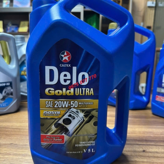 nhớt Havoline ô tô Delo Gold Ultra 20W50 5L, chuyên động cơ máy dầu, công nghệ tổng hợp , API CI-4 