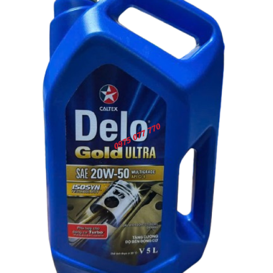 nhớt Havoline ô tô Delo Gold Ultra 20W50 5L, chuyên động cơ máy dầu, công nghệ tổng hợp , API CI-4 