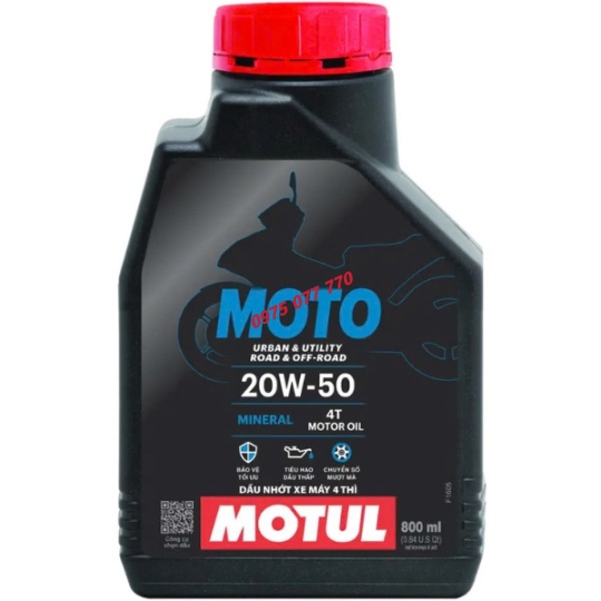 Motul dầu nhớt xe máy số - MOTO 4T 20W50 20X0.8L VN