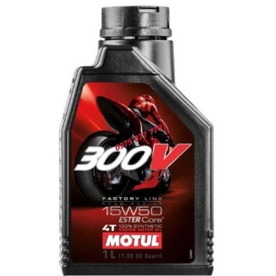 Motul dầu nhớt xe máy phân khối lớn -  300V FACTORY LINE ROAD RACING 15W50 12X1L