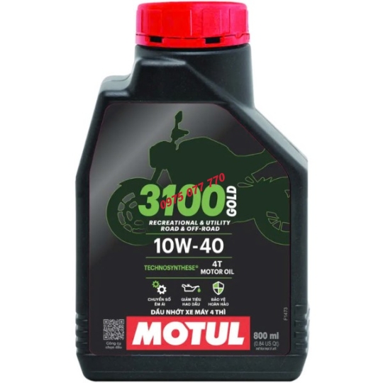 Motul dầu nhớt xe máy số -  3100 GOLD 4T 10W40 20X0.8L VN