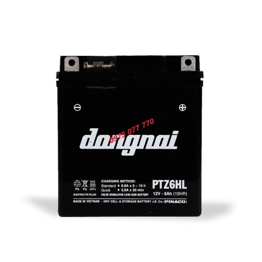 Ắc quy khô miễn bảo dưỡng Đồng Nai PTZ6HL - 12V - 6Ah