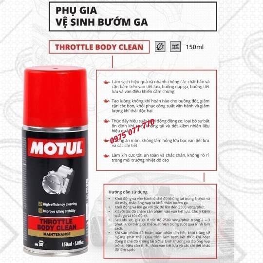Motul phụ gia vệ sinh bướm ga ô tô  - THROTTLE BODY CLEAN 12X0.150L CN