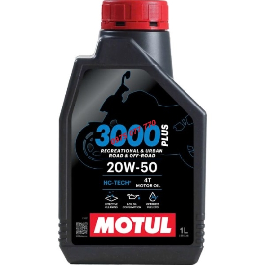 Motul dầu nhớt xe máy số -  3000 PLUS 4T 20W50 20X1L VN