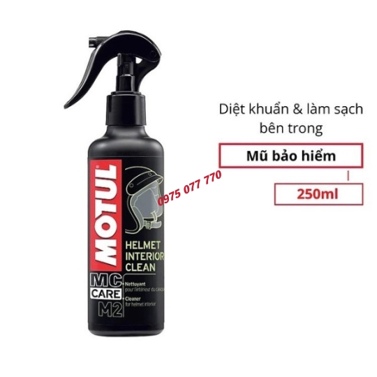 Motul dung dịch làm sạch bên trong và kính mũ bảo hiểm - M2 HELMET INTERIOR CLEAN 12X0.250L