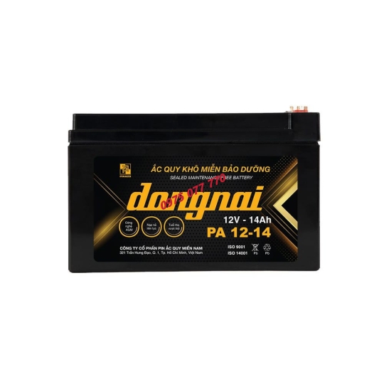 Ắc quy xe đạp điện Đồng Nai PA 12-14 - 12V - 14Ah