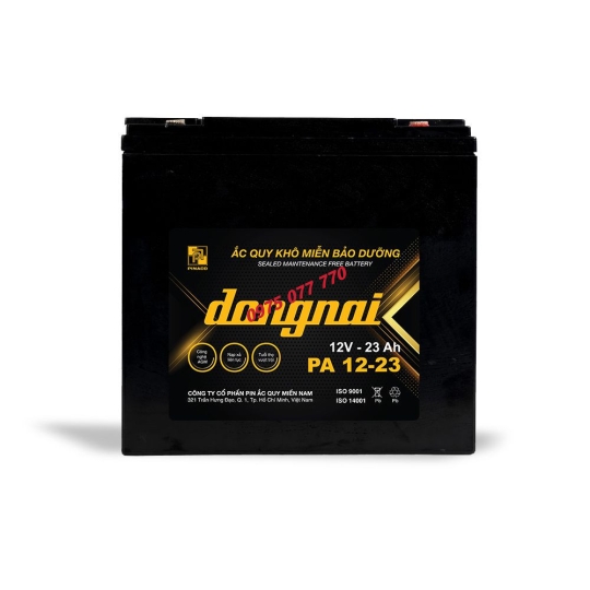 Ắc quy xe máy điện Đồng Nai PA 12-23 - 12V - 23Ah