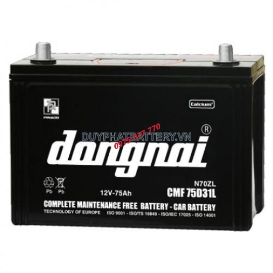 Ắc quy khô miễn bảo dưỡng Đồng Nai CMF 75D31L - 12V  - 75AH