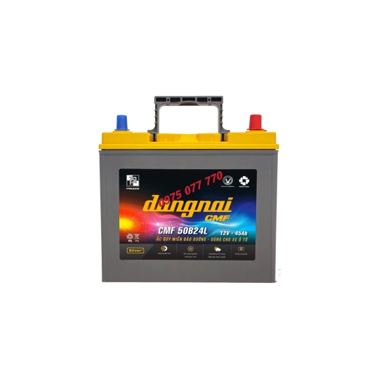 Ắc quy khô miễn bảo dưỡng Đồng Nai CMF 50B24L - 12V - 45Ah 
