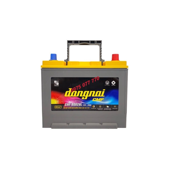 Ắc quy khô miễn bảo dưỡng Đồng Nai CMF 80D26L - 12V - 70Ah 