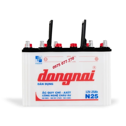 Ắc quy dân dụng Đồng Nai N25 -12V-25Ah