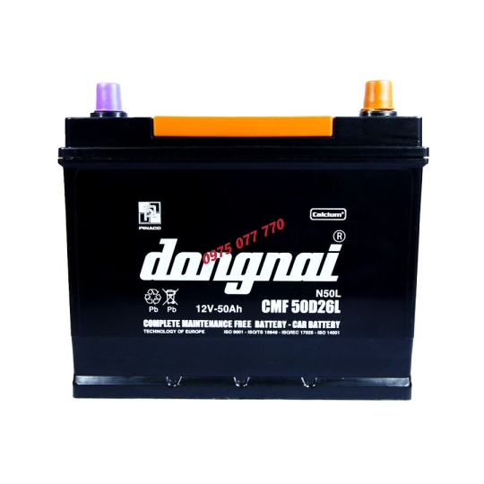 Ắc quy khô miễn bảo dưỡng Đồng Nai  CMF 50D26L - 12V - 50Ah