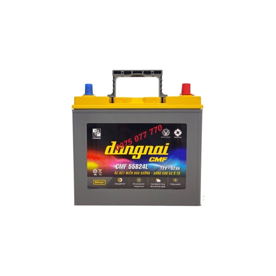 Ắc quy khô miễn bảo dưỡng Đồng Nai CMF 55B24L - 12V - 52Ah
