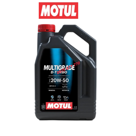 nhớt motul ô tô MULTIGRADE D-TURBO 20W50 5L, CI-4, chuyên động cơ máy dầu API CI-4, khoáng, chính hãng