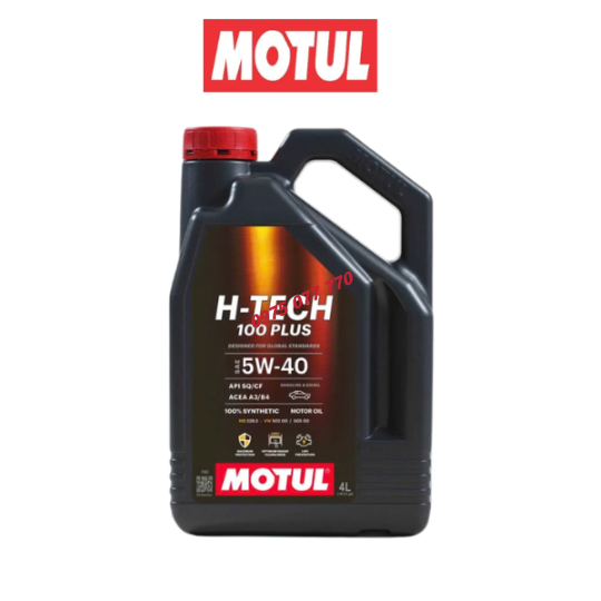 nhớt motul ô tô HTECH 100 PLUS 5W40 4L, API SQ/CF,  OEMs, 100% tổng hợp, chính hãng