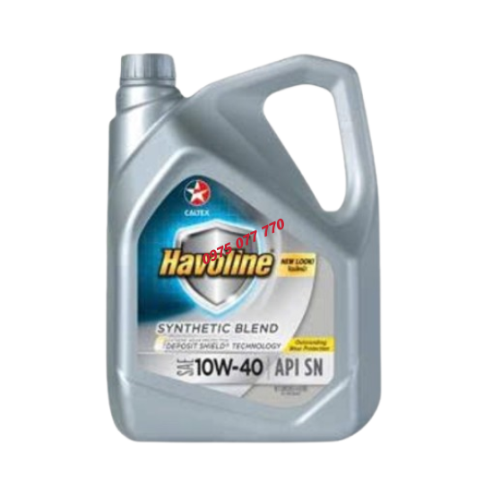 nhớt Havoline Caltex ô tô Synthetic Blend 10W40 4L , chuyên động cơ xăng và dầu ,công nghệ tổng hợp, API SN